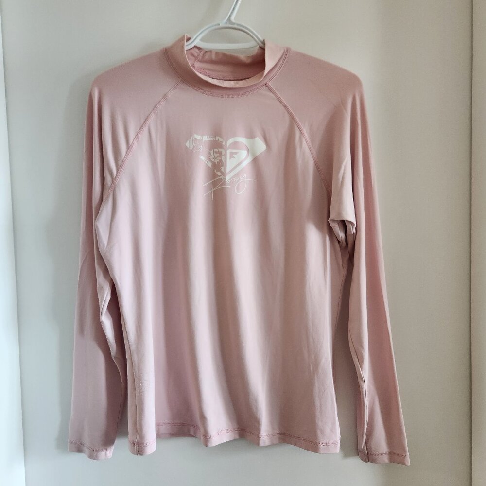 Roxy Pink Long-Sleeve Rash Guard (Size 16)
